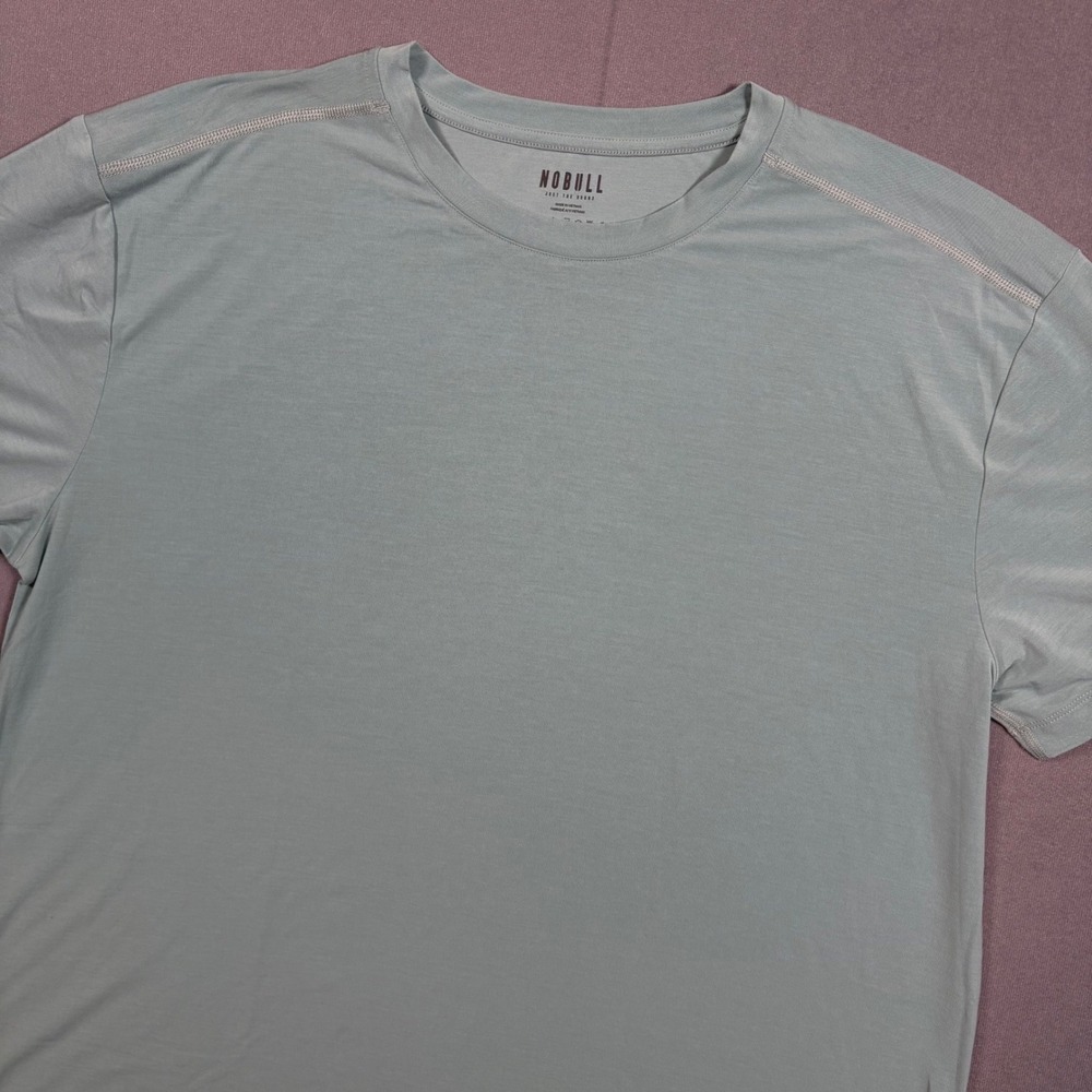 NOBULL Mens Ultrasoft Blank Tee Mint Green Large Performance Slim Fit